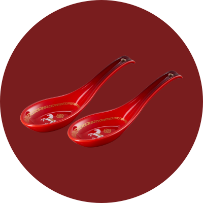 Le Creuset Carousel Set of 2 Chinese spoons